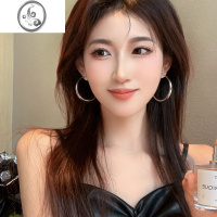 JiMi时髦金属冷淡风大耳圈耳环2023年新款潮耳钉女夸张耳饰简约百搭潮