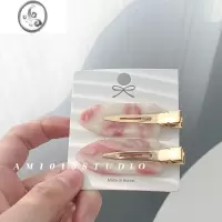 JiMiAM1013两个装日韩少女夹樱花高级感化妆发夹侧边夹简约一字夹