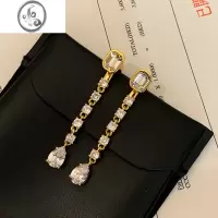 JiMi超闪气质镶钻长款流苏耳环女轻奢高级感冷淡风显脸小夸张耳钉耳饰