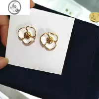 JiMiТогу В*山茶花耳钉 女超仙小香风金小花朵款耳环气质