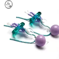 JiMi蒜了耳饰绿色可爱耳钉趣味夸张耳环独特小众设计耳夹高级感女