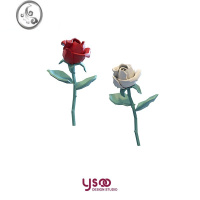 JiMi玫瑰花耳钉原创设计小众高级本命红色新潮甜美耳饰