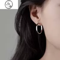 JiMi银银法式圈圈耳环小众设计感高级素圈耳圈耳钉耳扣耳饰2023年新款