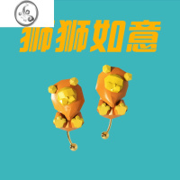 JiMi狮子造型耳环小动物原创设计925银银耳钉无痛耳夹个性酷萌有趣可