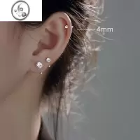 JiMi999耳骨钉女银银耳钉螺丝拧扣闪钻耳环养耳洞睡觉免摘耳环男耳饰