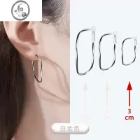 JiMi方形银银耳环女小众设计感高级耳饰2023新款高级感耳坠耳钉