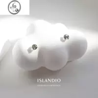 JiMiISLANDIO托帕石金迷你小耳钉墨蓝星辰伦敦蓝水晶耳骨钉女