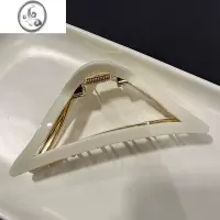 JiMi设计师款简约三角形抓夹超大号发量多发抓发卡头饰成人金属鲨鱼夹