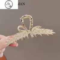 JiMi高级感简约蝴蝶结抓夹女大号后脑勺盘发鲨鱼夹麦穗发夹