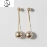 JiMi网红超仙日韩简约百搭显脸瘦的耳环女流苏S925银饰大珍珠耳坠银银