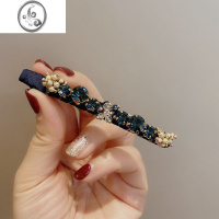 JiMi韩国气质简约百搭发夹亮钻水晶边夹手工编织鸭嘴夹刘海夹
