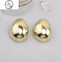 JiMi欧美小众设计感个性夸张金属光面圆形耳环简约气质网红银针耳钉女