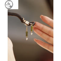 JiMi气质中式木簪旗袍配饰古风竹节流苏檀木簪子国风优雅盘发头饰简约