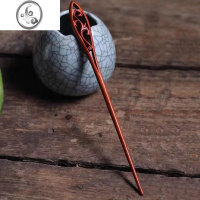 JiMi小叶紫檀木发簪复古中国风女士盘发百搭古风汉服简约木簪长发簪子