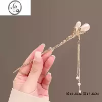 JiMi发簪简约现代日常古风珍珠流苏盘发器头饰高级感金属发钗簪子女