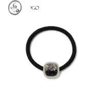 JiMi黑色渐变方锆头绳皮筋女扎头发绳简约气质耐用发圈发饰品