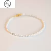 JiMi淡水小珍珠手链女夏复古ins小众设计小米粒细手串轻奢高级感