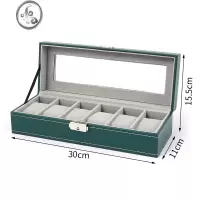 JiMi简约皮质带锁手表盒收纳盒名表收藏盒手表箱家用Watchbox
