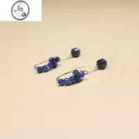 JiMi耳环女原创设计蓝晶石耳饰气质耳坠水晶半宝石耳链耳钉