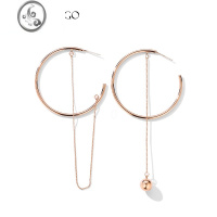 JiMi不对称耳环女气质韩国个性欧美夸张耳坠长款潮人网红简约耳圈耳饰