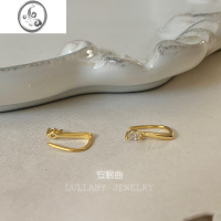 JiMi安眠曲 925银银镀金经典样式简约大气ins风日韩风单钻耳勾耳钉女