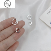 JiMi睡觉不用摘 细小耳扣s925银银防过敏简约耳骨耳圈 双耳洞耳环女
