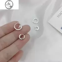 JiMi睡觉不用摘 细小耳扣s925银银防过敏简约耳骨耳圈 双耳洞耳环女