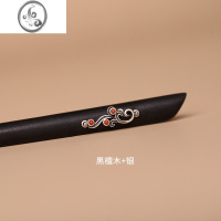 JiMi古风木质钗子新中式盘发檀木发簪现代简约发钗簪子日常女