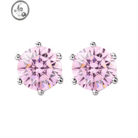 JiMi耳钉女六爪镶嵌锆石925银闪耀耳饰轻奢小众高级感礼物