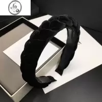 JiMi麻花编织发箍黑色韩国头箍丝绒发卡高颅顶发窟带齿防滑简约气质女