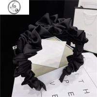 JiMi褶皱发箍韩国缎面高级感布艺发卡简约气质高颅顶头箍减龄百搭发窟