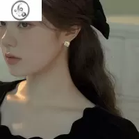 JiMi银银淡水珍珠耳钉简约气质精致轻奢高级感耳坠耳环女法式