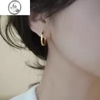 JiMi银银小耳圈高级感轻奢气质法式时尚简约百搭圈圈耳环耳钉素圈耳饰