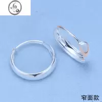 JiMi999银银耳环女复古简约光面耳圈中老年老人耳环送妈妈耳饰耳扣坠