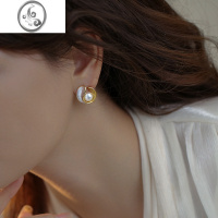 JiMi法式珍珠耳环轻奢高级感气质小众简约独特百搭精致耳钉耳饰女