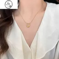 JiMi简约U形项链2023年新款轻奢小众设计感ins风锁骨链女高级感卫衣链