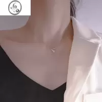 JiMi闪钻飞机项链女锁骨链小众设计感潮网红银银ins简约气质轻奢925