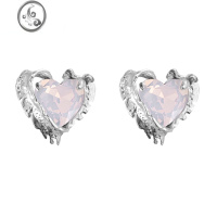 JiMiMASW简约爱心耳钉项链通勤气质耳环