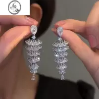 JiMiJOJO STUDIO「层层裙摆」宫廷风扇形耳坠耳环多层小裙子流苏耳饰