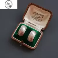 JiMi全手工handarbeit捶敲纹耳环925通体银耳圈复古vintage设计