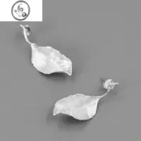 JiMi山霖《秋叶》法式耳环S925银银 优雅精致气质长款耳饰 设计师原创