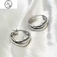 JiMi法式耳圈高级感轻奢气质时尚圈圈耳环小众设计感简约百搭大气耳饰