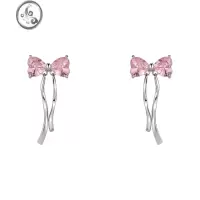 JiMi粉色甜美时尚耳环个性设计感耳饰