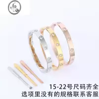 JiMi玫瑰金手镯男女情侣款轻奢钛钢镯子韩版简约个性手链学生彩金手饰