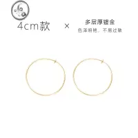 JiMi耳圈925银银个性大耳环欧美金色圆环耳夹无耳洞素圈耳饰女