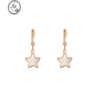 JiMi璀璨星月贝壳星星耳圈女气质韩国简约百搭显脸瘦的耳环