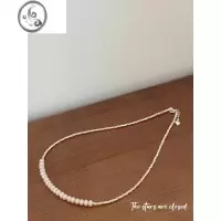 JiMi星星打烊了 碎银子珍珠项链手链简约2023新款百搭925银锁骨链