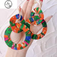 JiMi原创设计手工定制耳环夸张大耳环欧美新款时尚极简女大圈耳饰