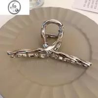 JiMi韩国金属抓夹冷淡风简约发夹个性盘发鲨鱼夹小众高级感水波纹发饰