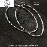 JiMi宝家设计S925银银车花耳圈耳环女时尚小众设计网红轻奢高级感耳饰